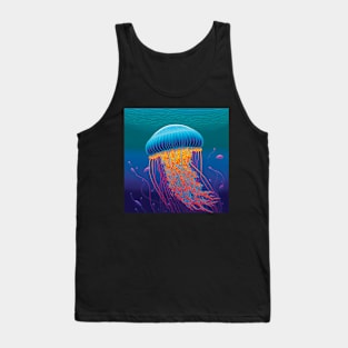 Blue and Orange Jellyfish Tank Top